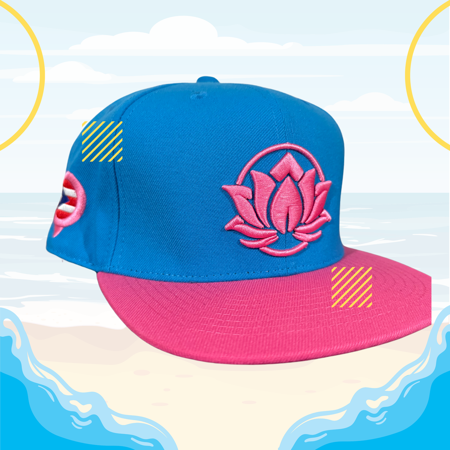 Gorro Lotus Rosa Azul