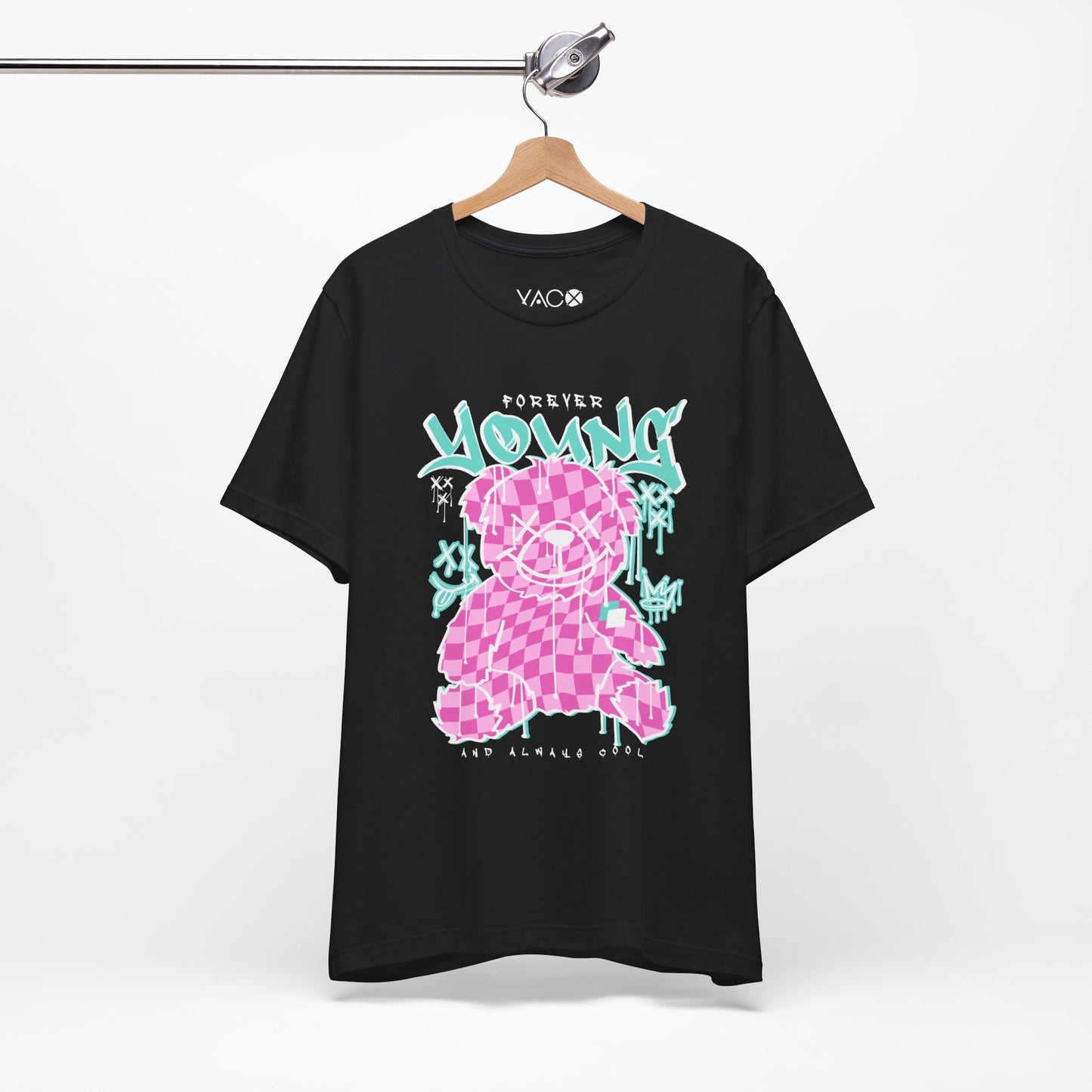 Forever Young Streetwear T-Shirt โ Graffiti Bear Design