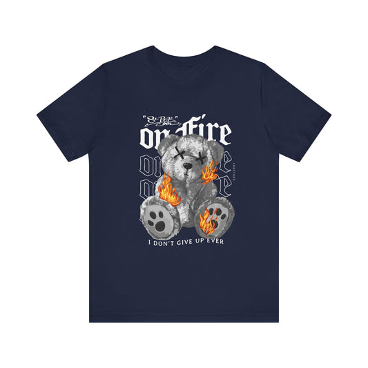 On Fire Streetwear T-Shirt – “I Don’t Give Up Ever”